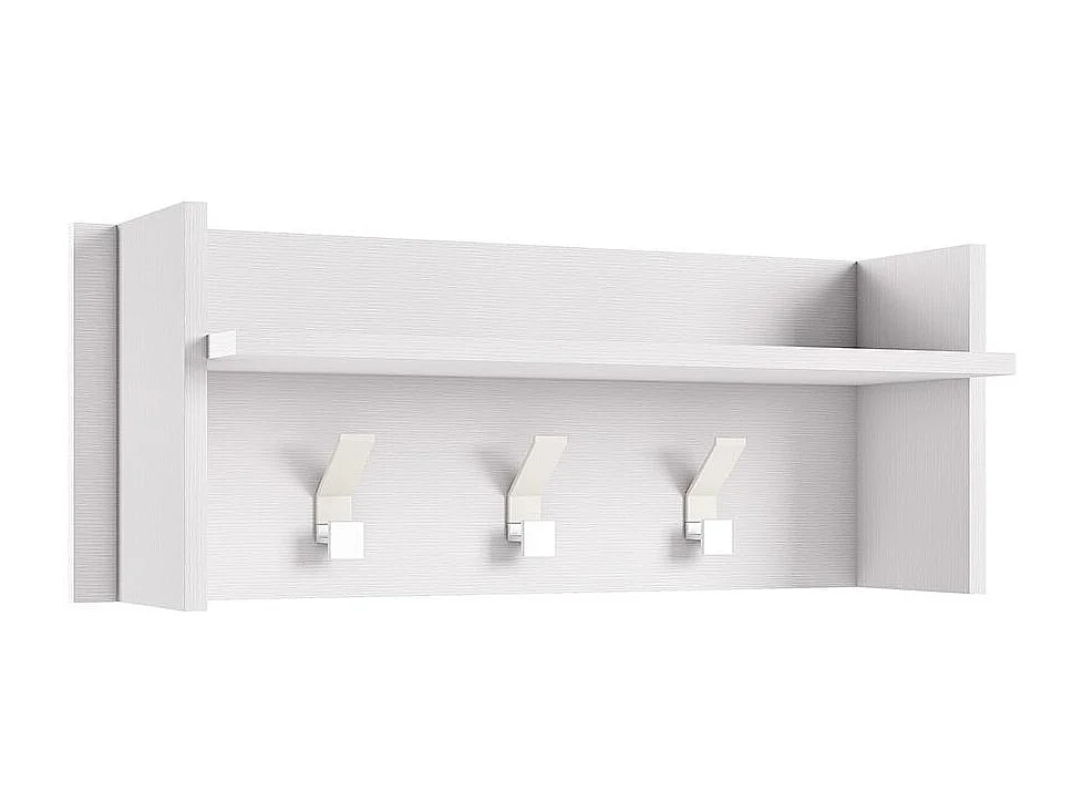 Porte-Manteau Mural Blanc Avec 3 Crochets