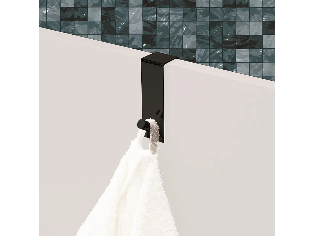 Patère Au-Dessus De La Porte Noir Mat