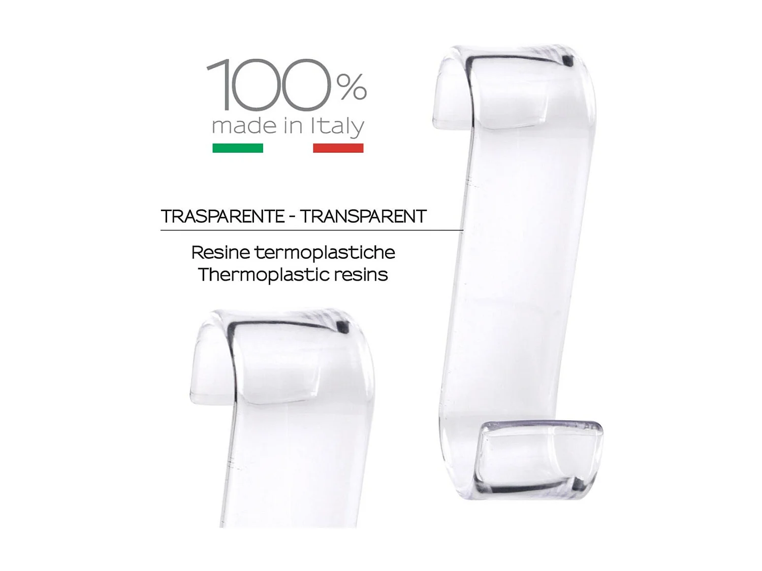 Jeu De 4 Cintres Porte-Serviettes Transparents | Merlino