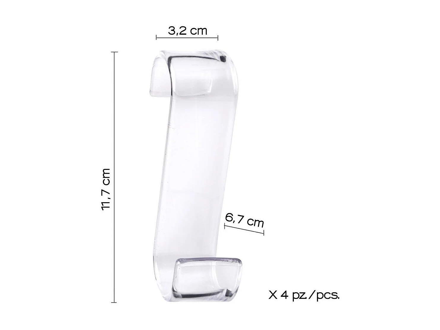 Jeu De 4 Cintres Porte-Serviettes Transparents | Merlino