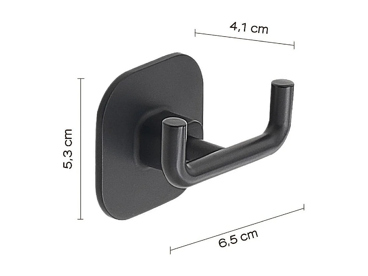 Porte-Manteau Mural En Acier Inoxydable Noir Mat | Timo