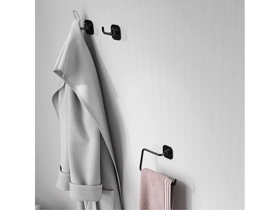 Porte-Manteau Mural En Acier Inoxydable Noir Mat | Timo