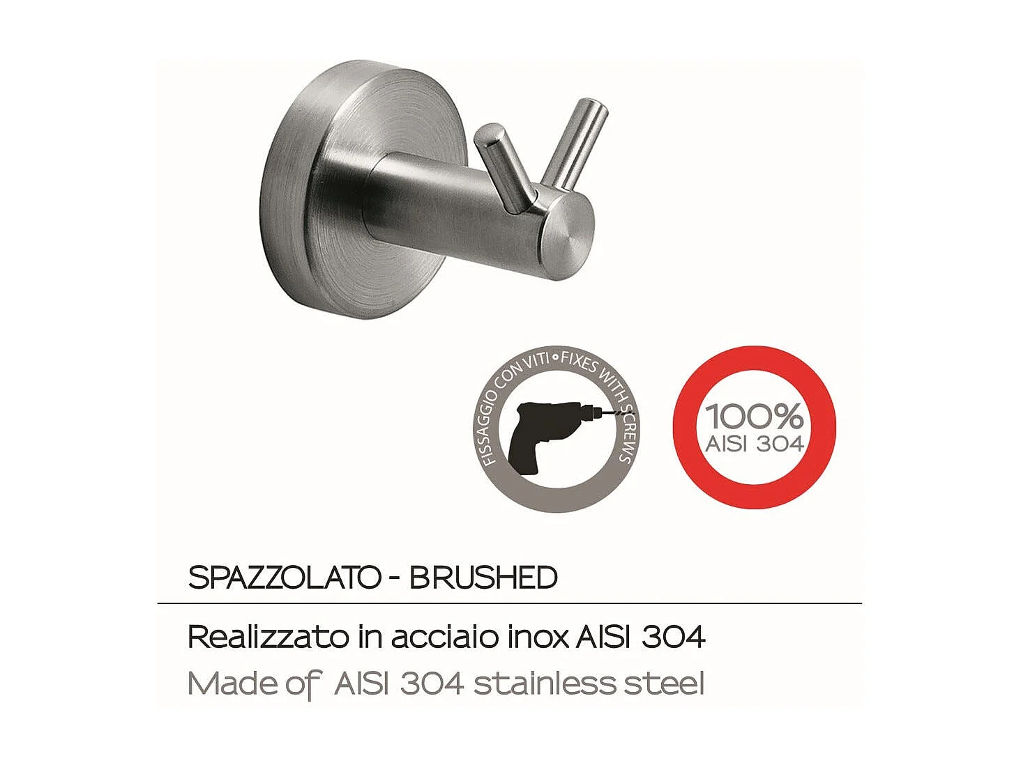 Double Porte-Manteau En Acier Chromé Brossé | Loto