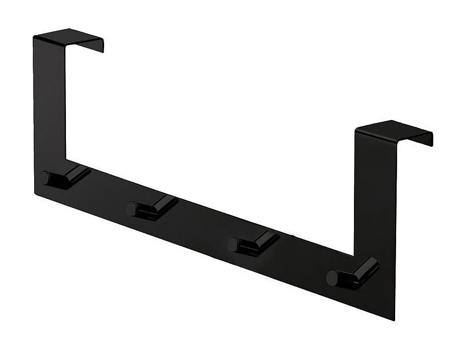 Porte-Manteau Noir Mat Avec 4 Crochets