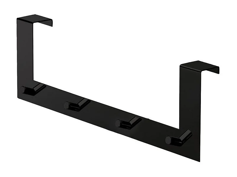 Porte-Manteau Noir Mat Avec 4 Crochets