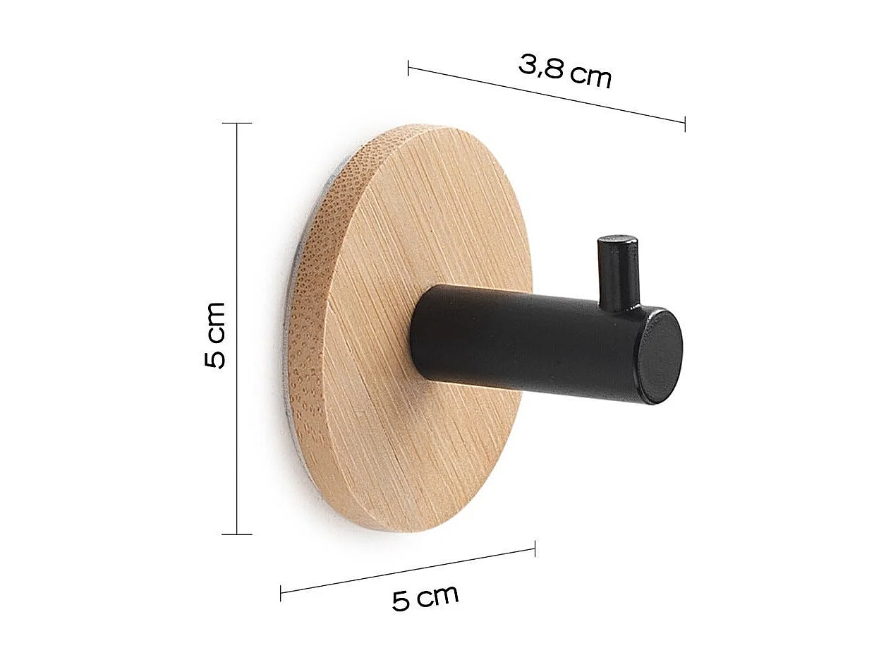 Cintre En Bambou Avec Crochet En Métal Noir