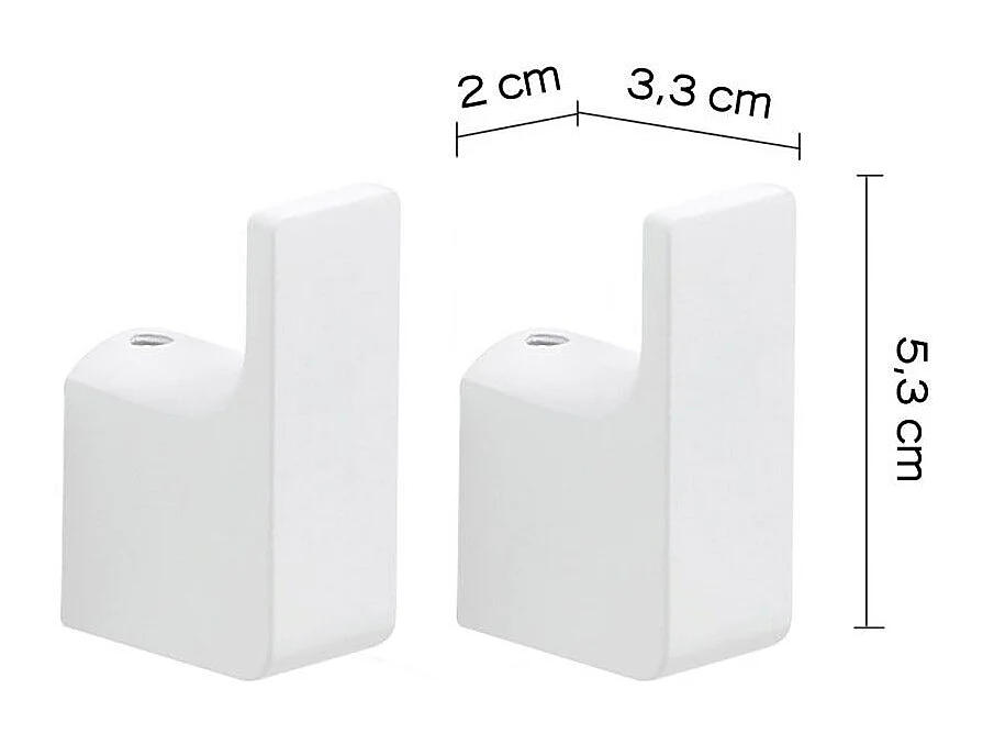 Cintres Pack 2 Pcs Laiton Chromé Blanc Mat - Fixation Par Vis Incluse | Giacinto