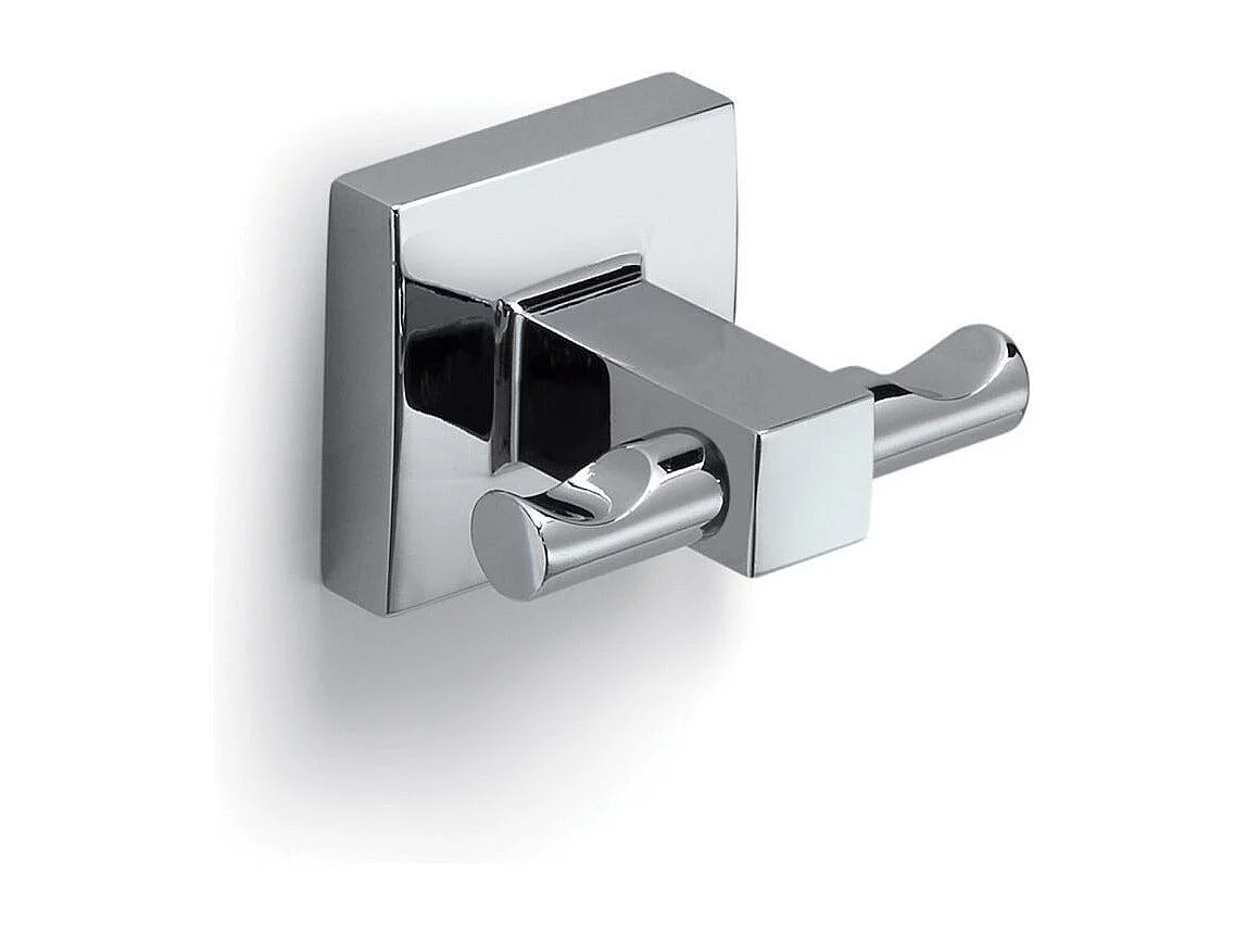 Double Porte-Manteau Mural En Acier Inoxydable Chromé