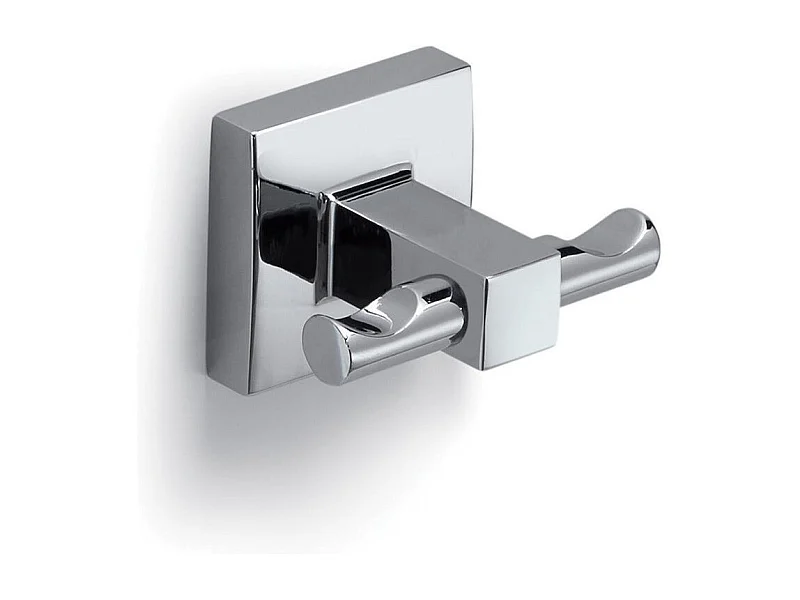 Double Porte-Manteau Mural En Acier Inoxydable Chromé