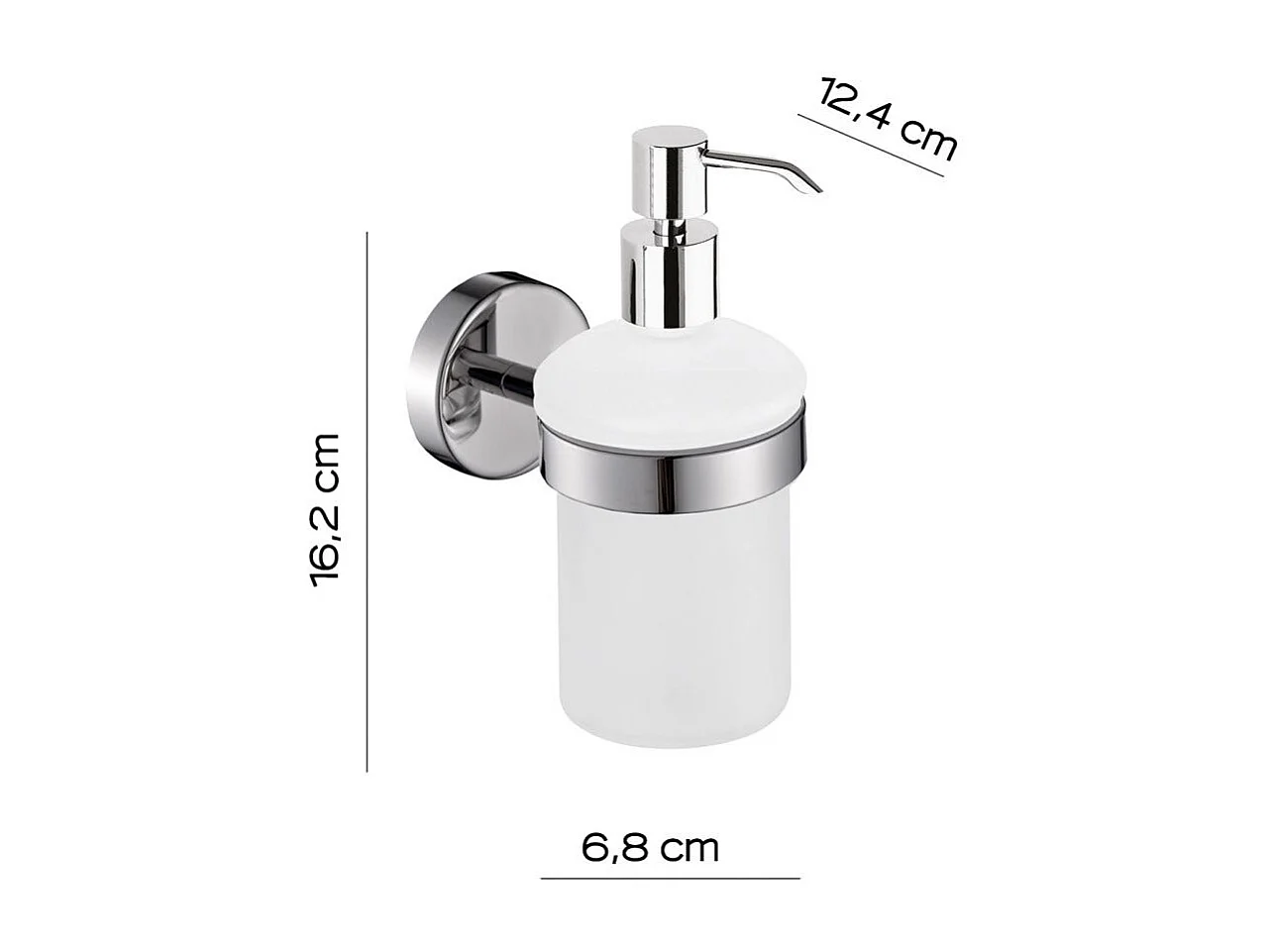 Distributeur De Savon Poli Capacité 180 Ml Verre/Acier Aisi 304 - Fixation Avec Vis Incluses | Loto