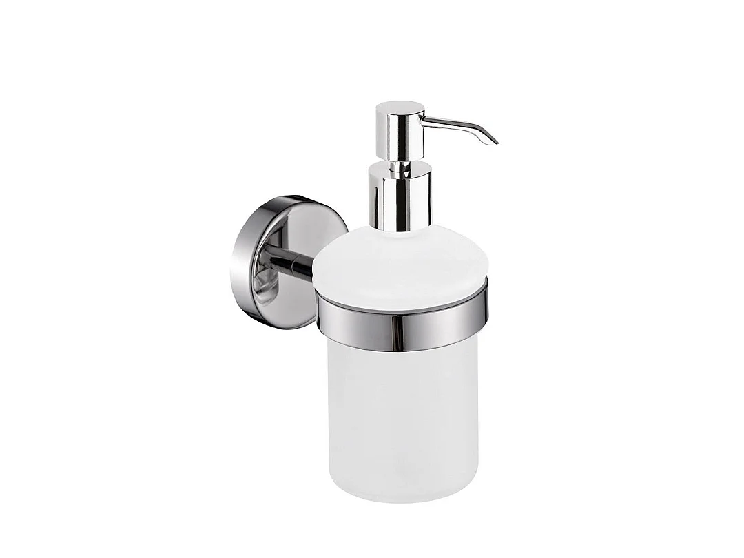 Distributeur De Savon Poli Capacité 180 Ml Verre/Acier Aisi 304 - Fixation Avec Vis Incluses | Loto