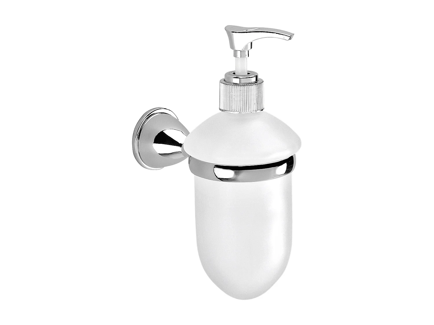 Distributeur De Savon Avec Fixation Murale Et Récipient En Verre | Gemma