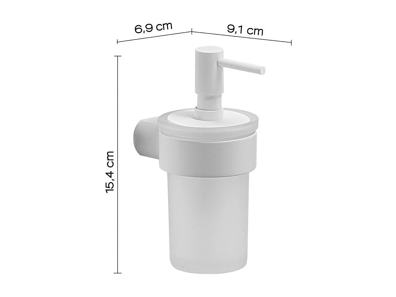 Distributeur De Savon Liquide 140Ml En Verre Et Laiton Blanc  | Giacinto