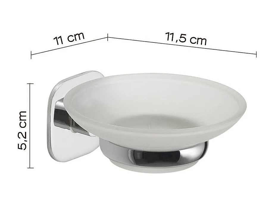 Porte-Savon Verre/Acier Inoxydable Chromé | Timo