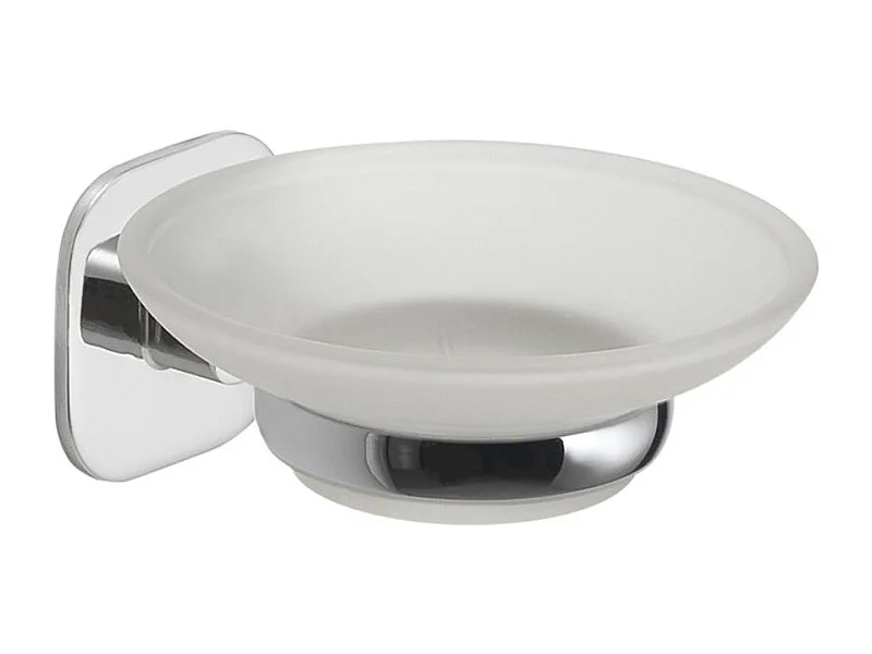 Porte-Savon Verre/Acier Inoxydable Chromé | Timo