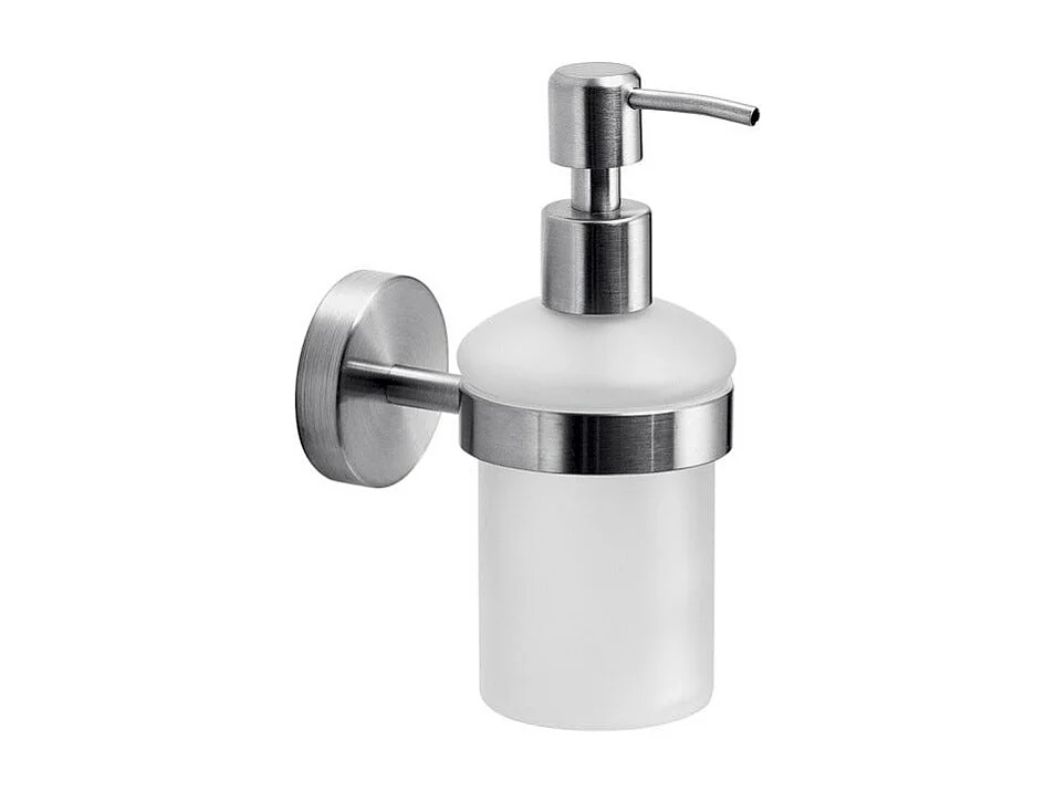 Distributeur De Savon Brossé Capacité 180 Ml Verre/Acier Aisi 304 - Fixation Avec Vis Incluses | Loto
