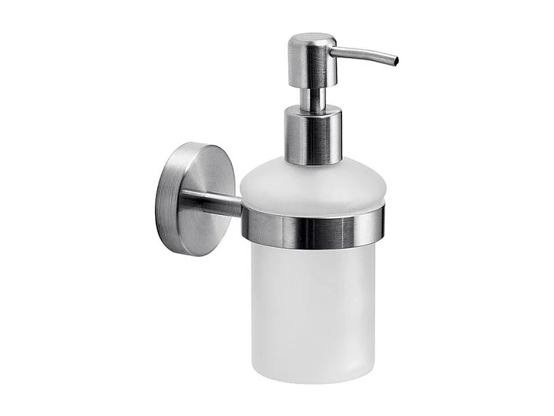 Distributeur De Savon Brossé Capacité 180 Ml Verre/Acier Aisi 304 - Fixation Avec Vis Incluses | Loto