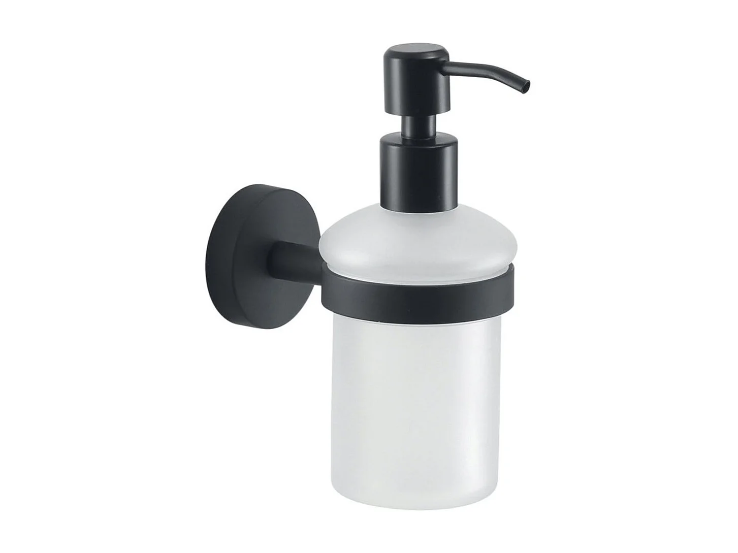 Distributeur De Savon 180 Ml Verre/Acier Inoxydable Noir Mat | Violetta