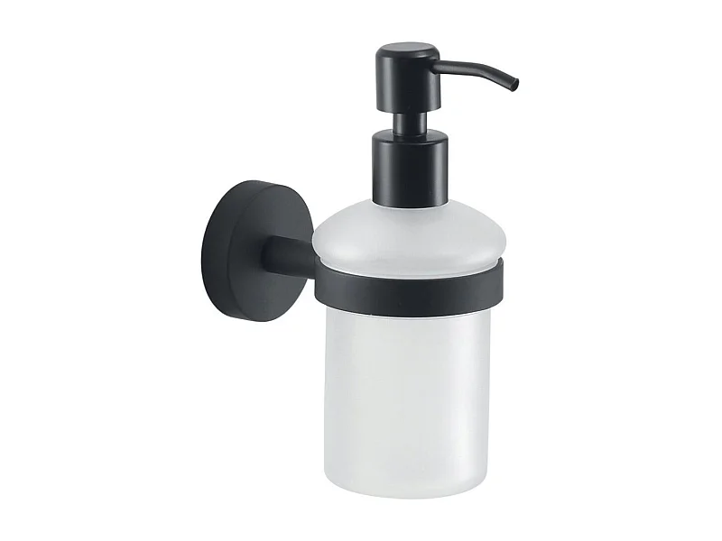 Distributeur De Savon 180 Ml Verre/Acier Inoxydable Noir Mat | Violetta