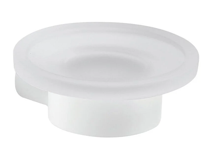 Porte-Savon En Verre/Laiton Chromé Blanc Mat - Fixation Par Vis Incluse | Giacinto