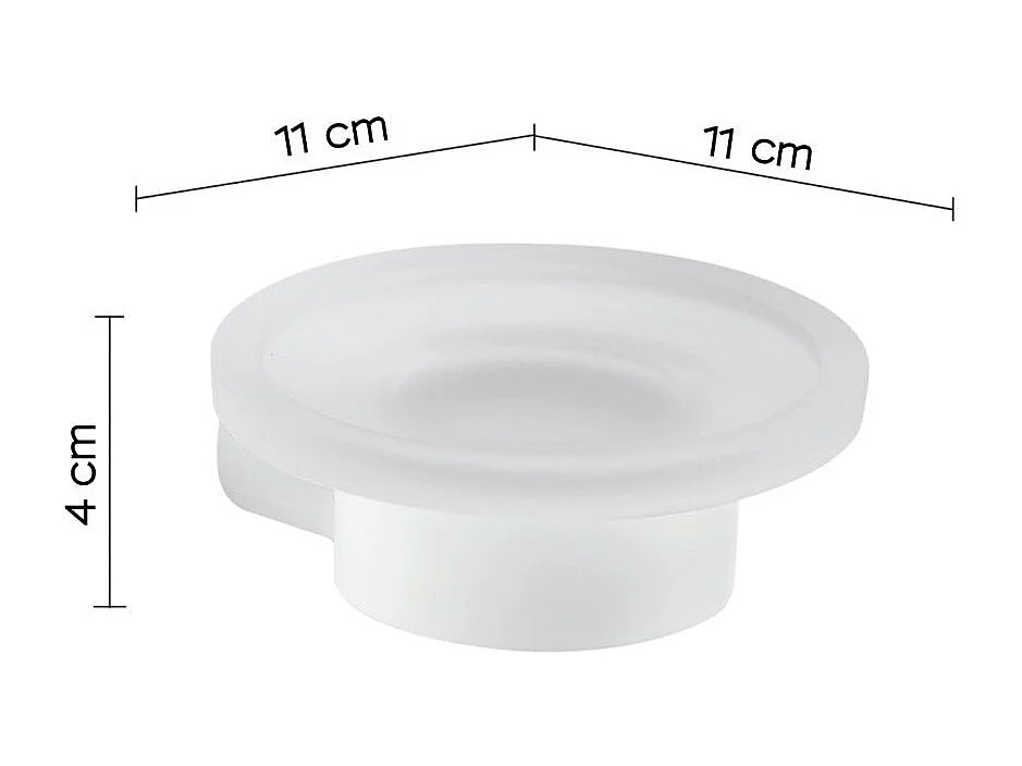 Porte-Savon En Verre/Laiton Chromé Blanc Mat - Fixation Par Vis Incluse | Giacinto