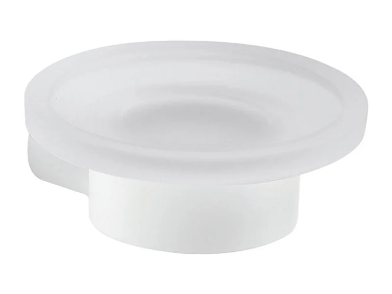 Porte-Savon En Verre/Laiton Chromé Blanc Mat - Fixation Par Vis Incluse | Giacinto