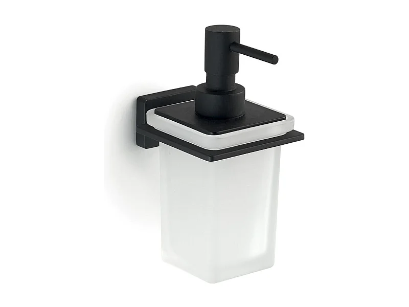 Distributeur De Savon Liquide En Verre Et Acier Noir | Atene