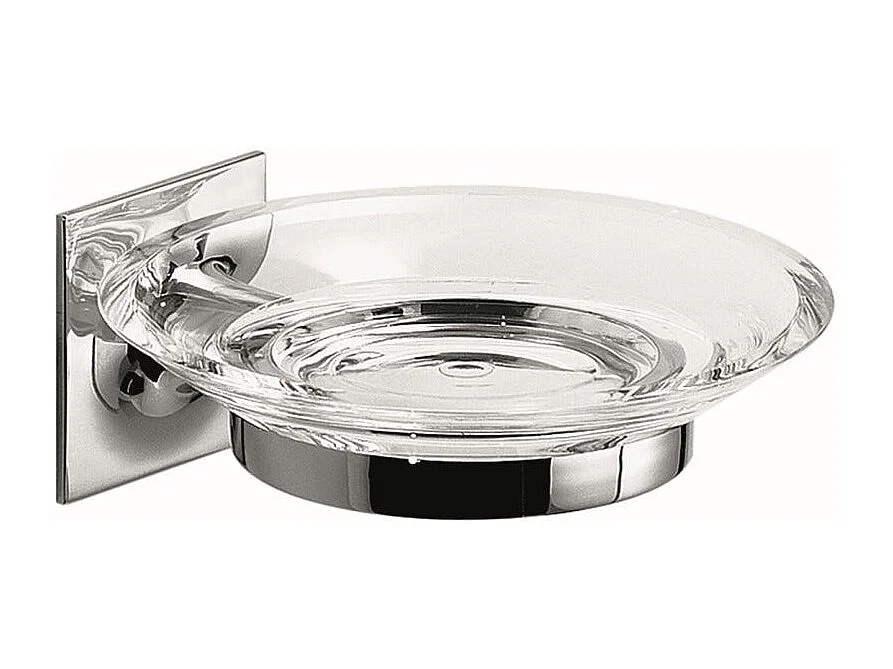 Porte-Savon Mural Verre/Acier Inoxydable Chromé | Mimosa