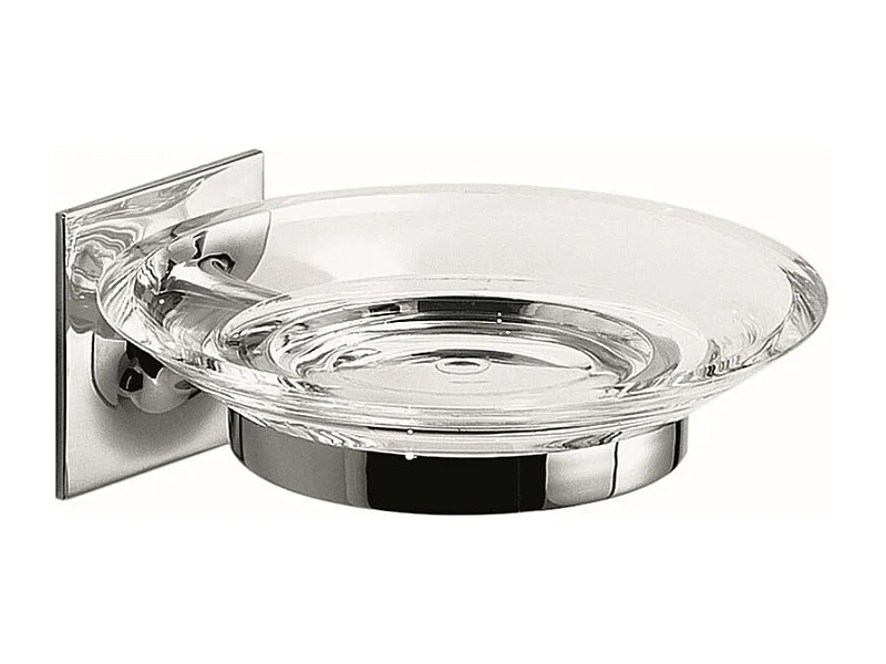 Porte-Savon Mural Verre/Acier Inoxydable Chromé | Mimosa