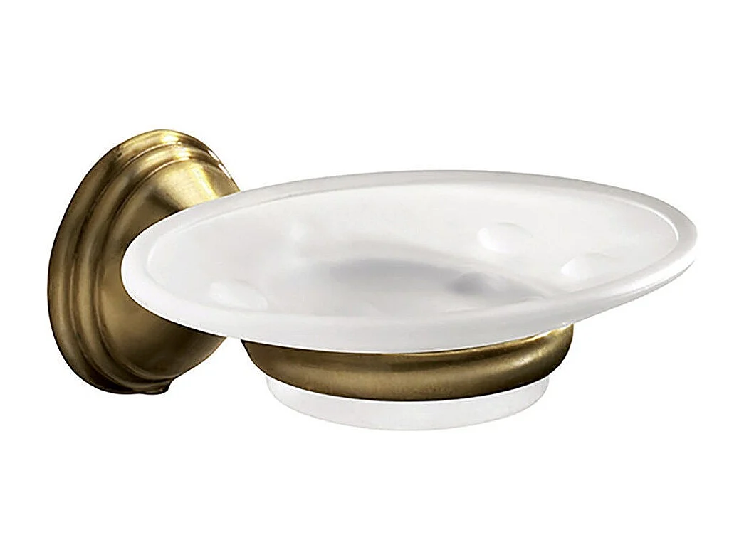 Porte-Savon Mural En Acier Bronzé Avec Soucoupe En Verre | Rosa