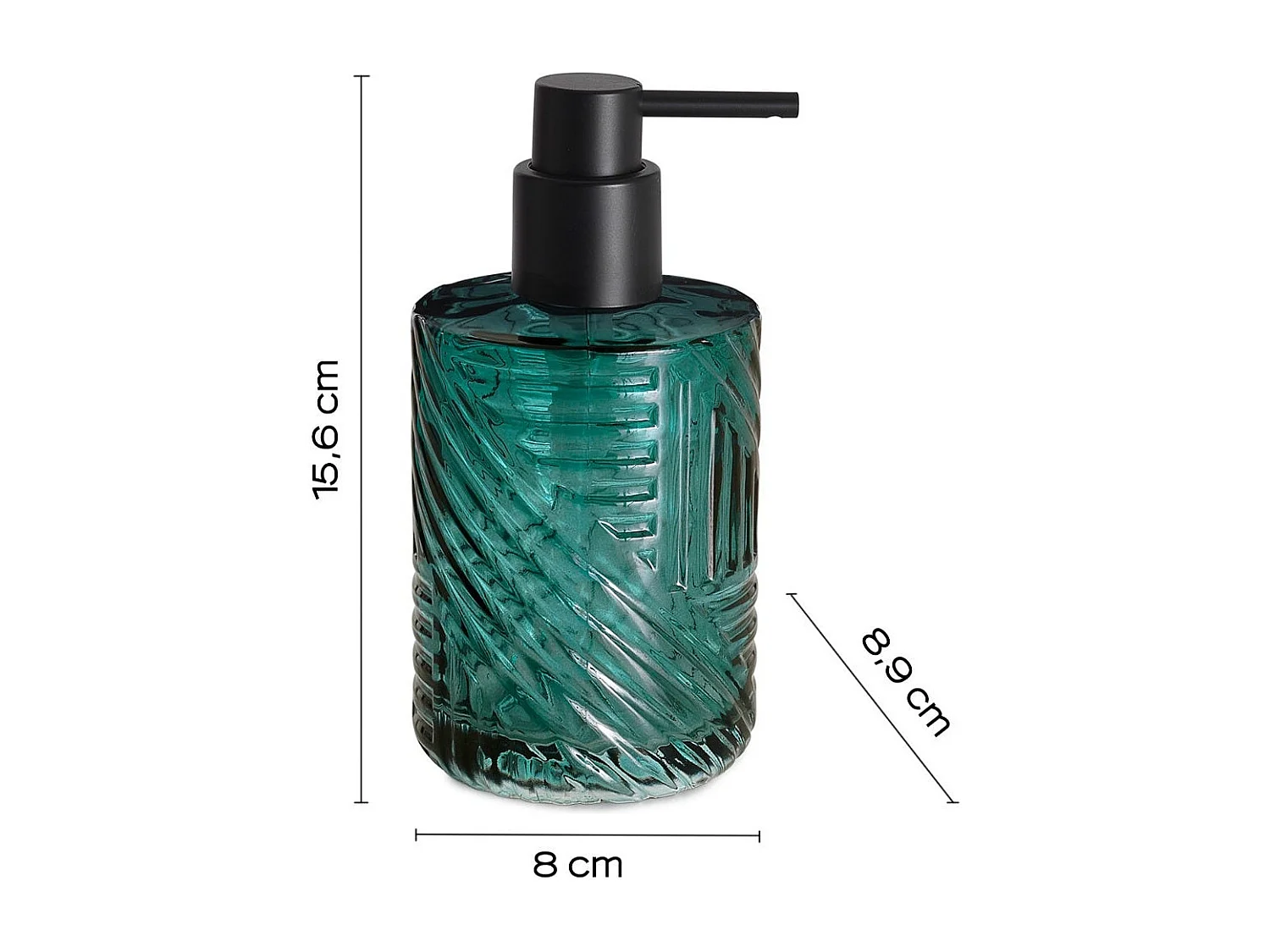 Distributeur De Savon En Verre Vert 300Ml | Fiordaliso