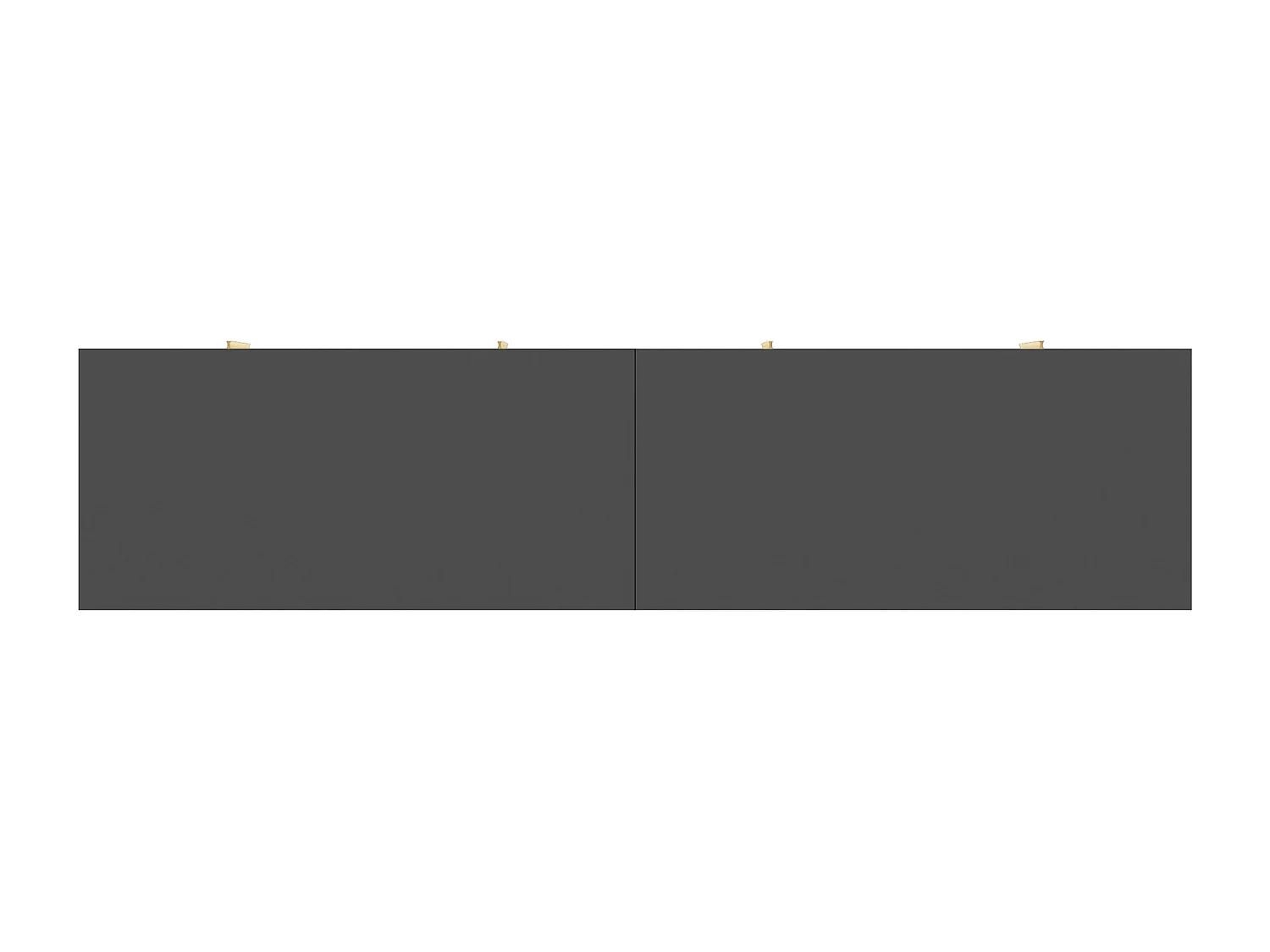 Lage tv-kast met structuurdeur, gouden handgrepen en poten, woonkamer lowboard, 170x40x45 cm, grijs