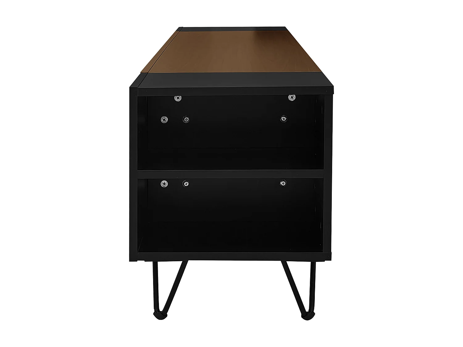 Moderno mueble de TV con 2 puertas, mueble multifuncional con espacio de almacenaje y patas metálicas