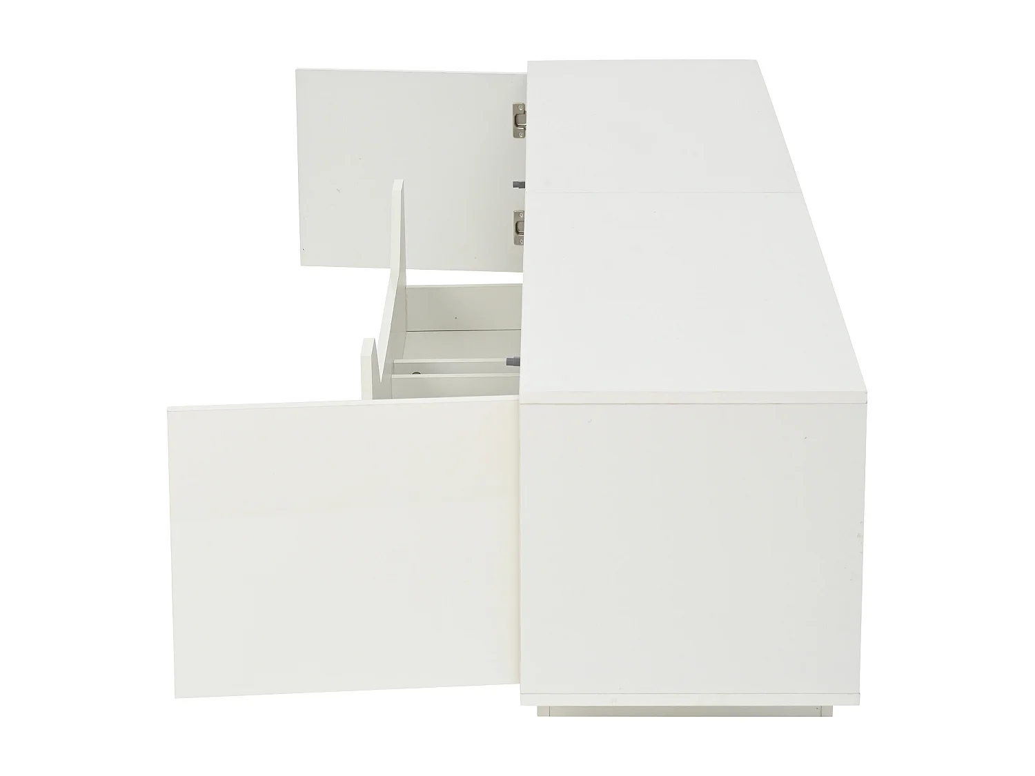 Meuble TV Salon avec Lumières LED RVB Blanc 180 x 40 x 45 cm Bois d'ingénierie Armoire Multimédia