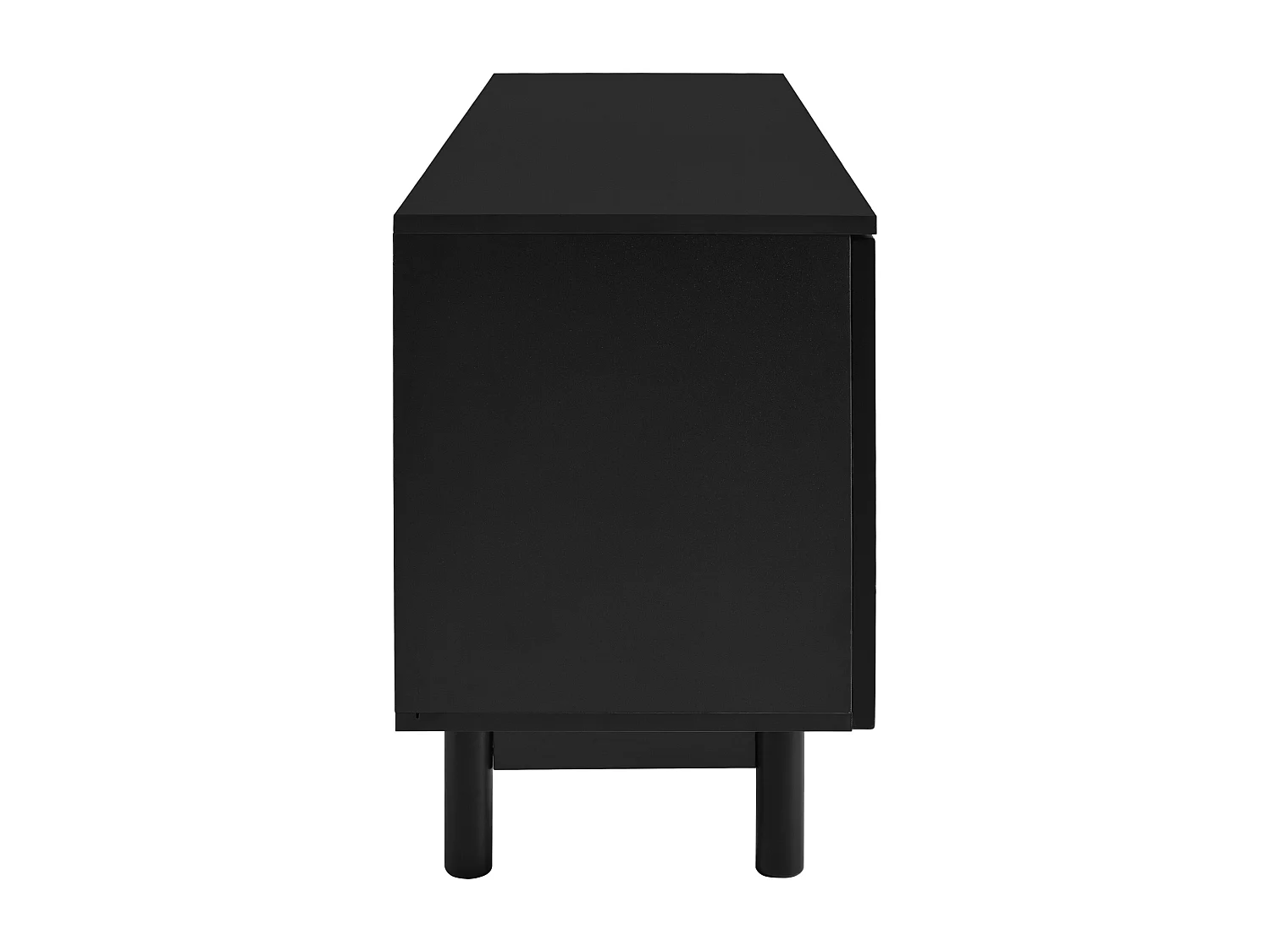 Meuble TV 175 cm, Armoire de Télévision avec 4 Portes Sans Poignées et Tablettes Réglables, noir