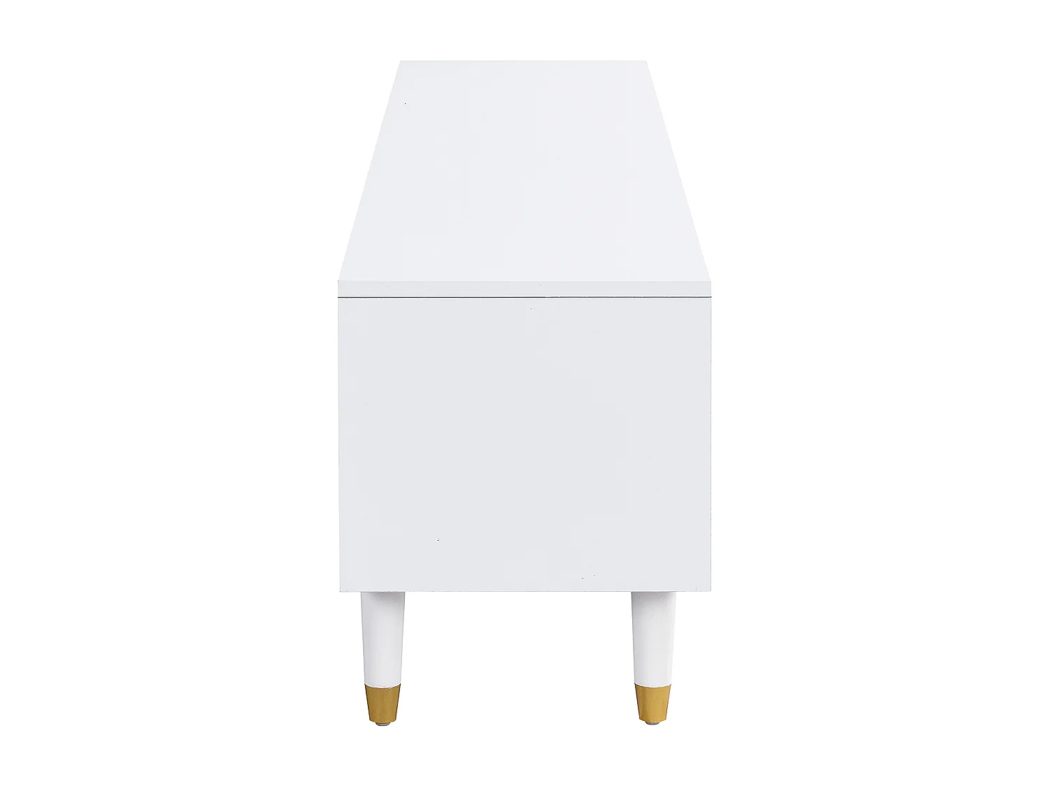 Móvel de TV moderno com acabamento em madeira, 178 cm – Design minimalista, amplo espaço de armazenamento, 4 gavetas, branco