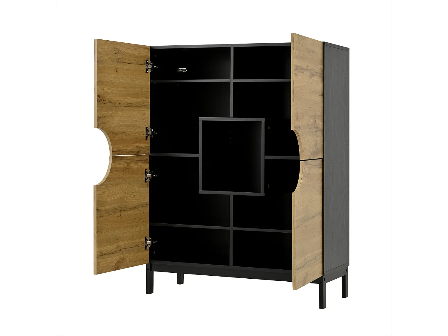 Vitrine et meuble à chaussures 2 en 1 – Design moderne avec étagères réglables et grand espace de rangement