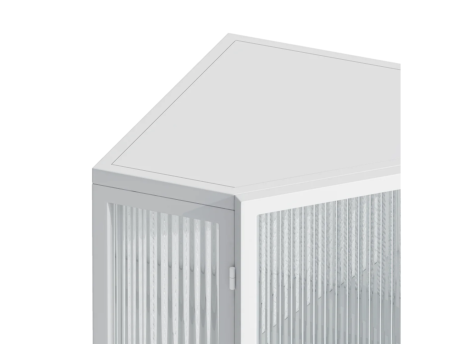 Armoire Conique avec Porte en Verre trempé et étagères de Rangement pour Salle de Bain, Salon,Blanc