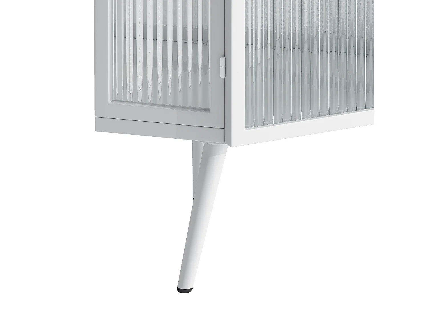 Armoire Conique avec Porte en Verre trempé et étagères de Rangement pour Salle de Bain, Salon,Blanc