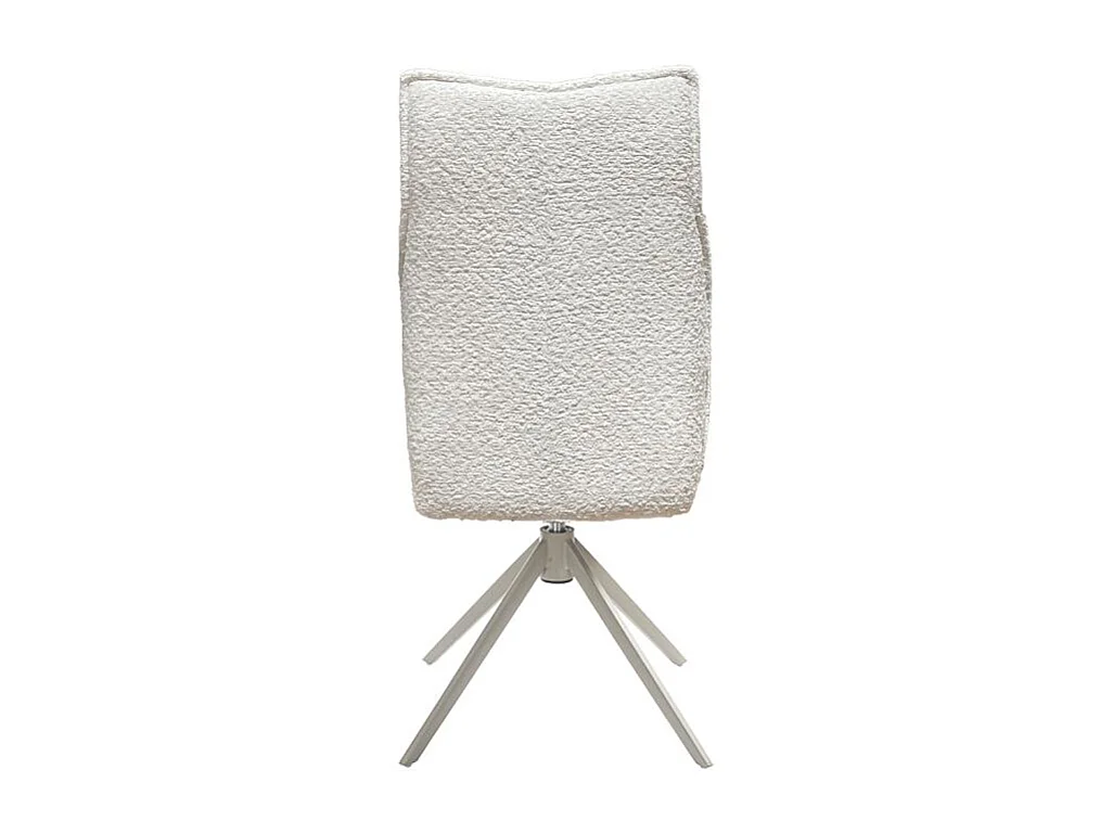 Lot 2 chaises pivotantes tissu bouclette écru pieds taupe – CYNTHIA