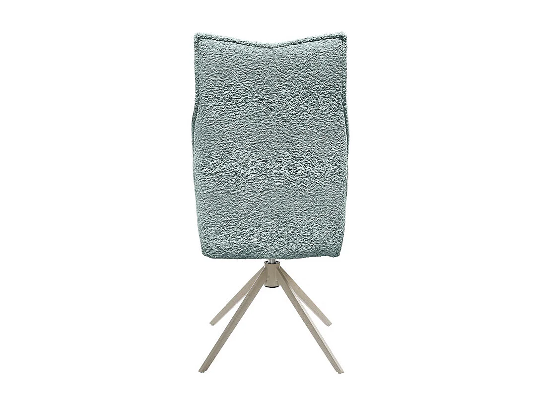 Lot 2 chaises pivotantes tissu bouclette bleu pieds taupe – CYNTHIA