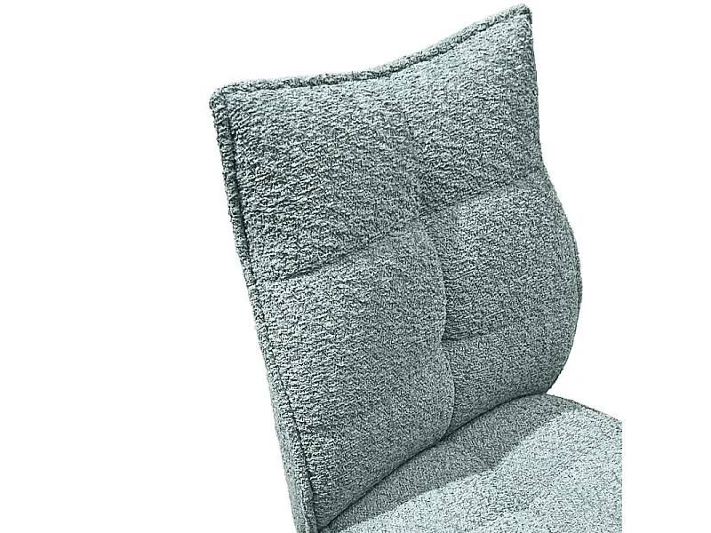 Lot 2 chaises pivotantes tissu bouclette bleu pieds taupe – CYNTHIA