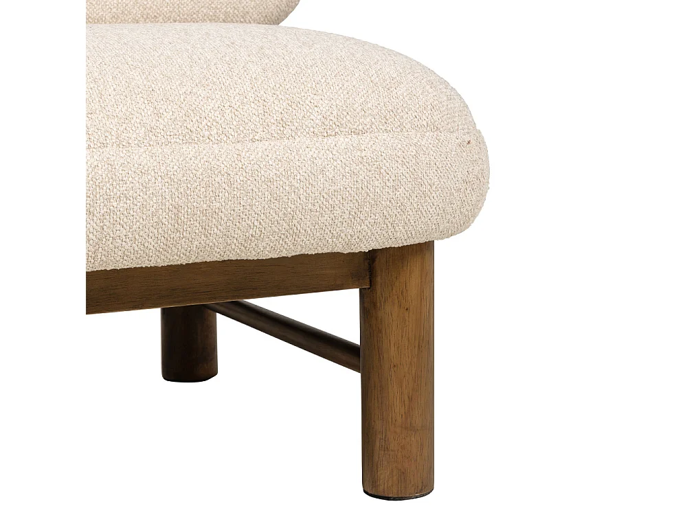 Nubo - Fauteuil en tissu bouclette et bois - Beige
