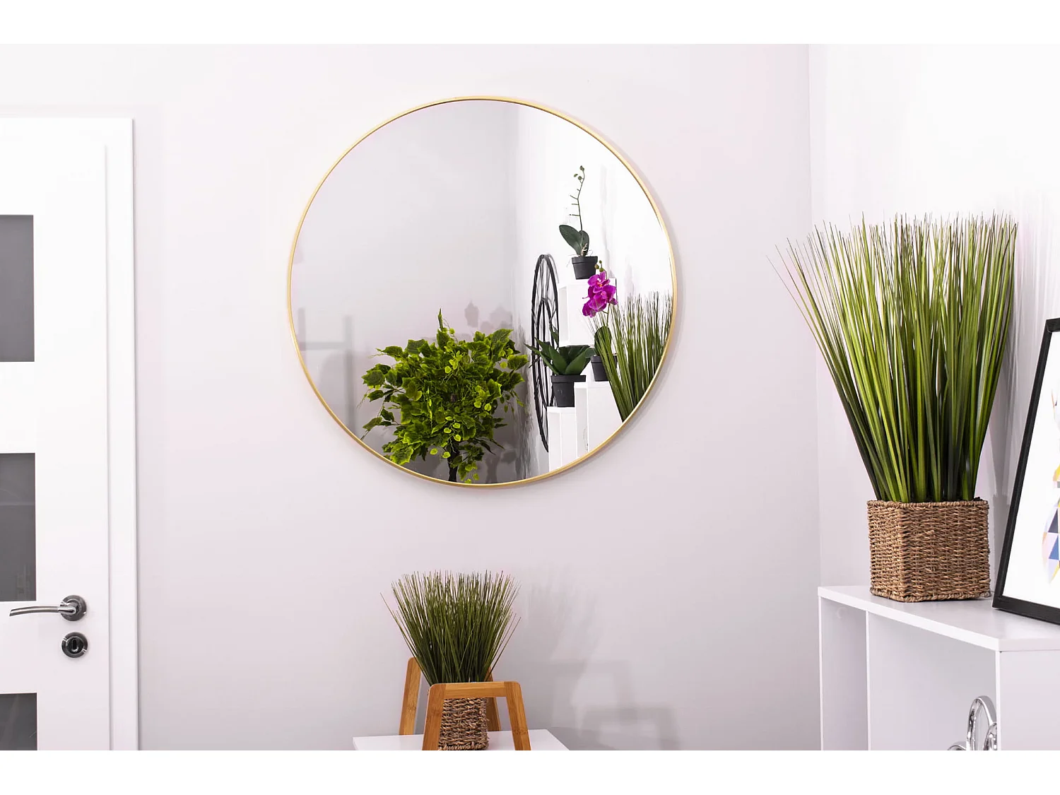 Valora MIRROR 80CM Specchio da parete con cornice dorata per soggiorno