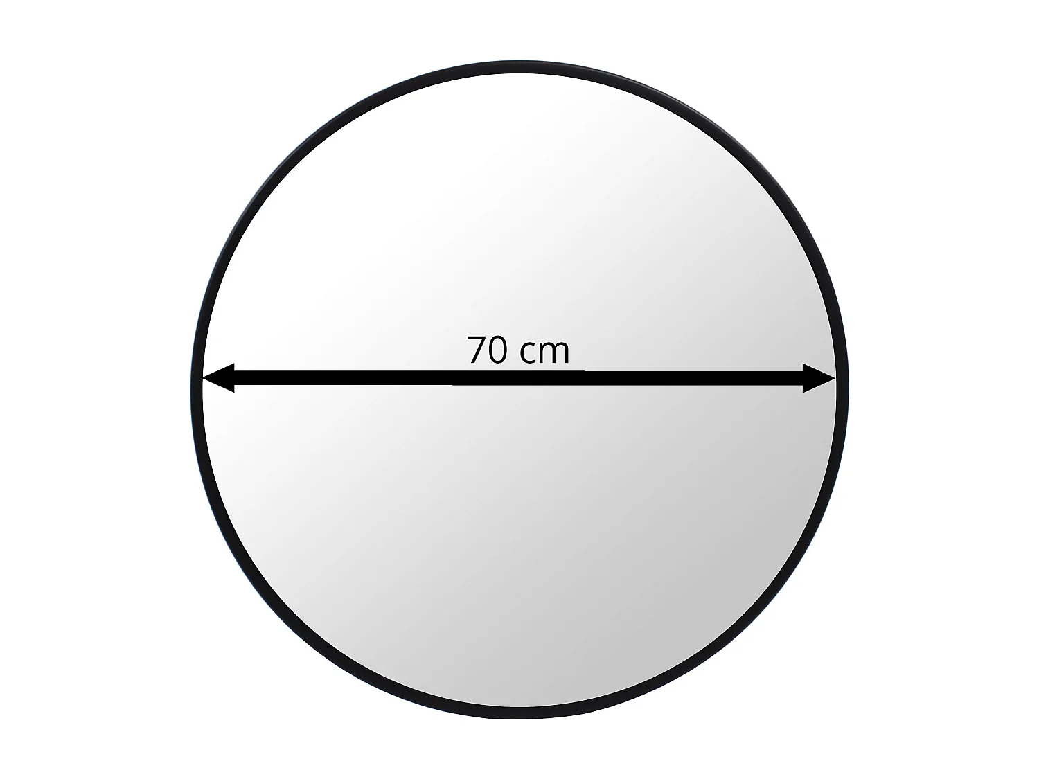 Valora 70CM SPIEGEL Rond Zwart Metalen Frame Scandinavische Stijl