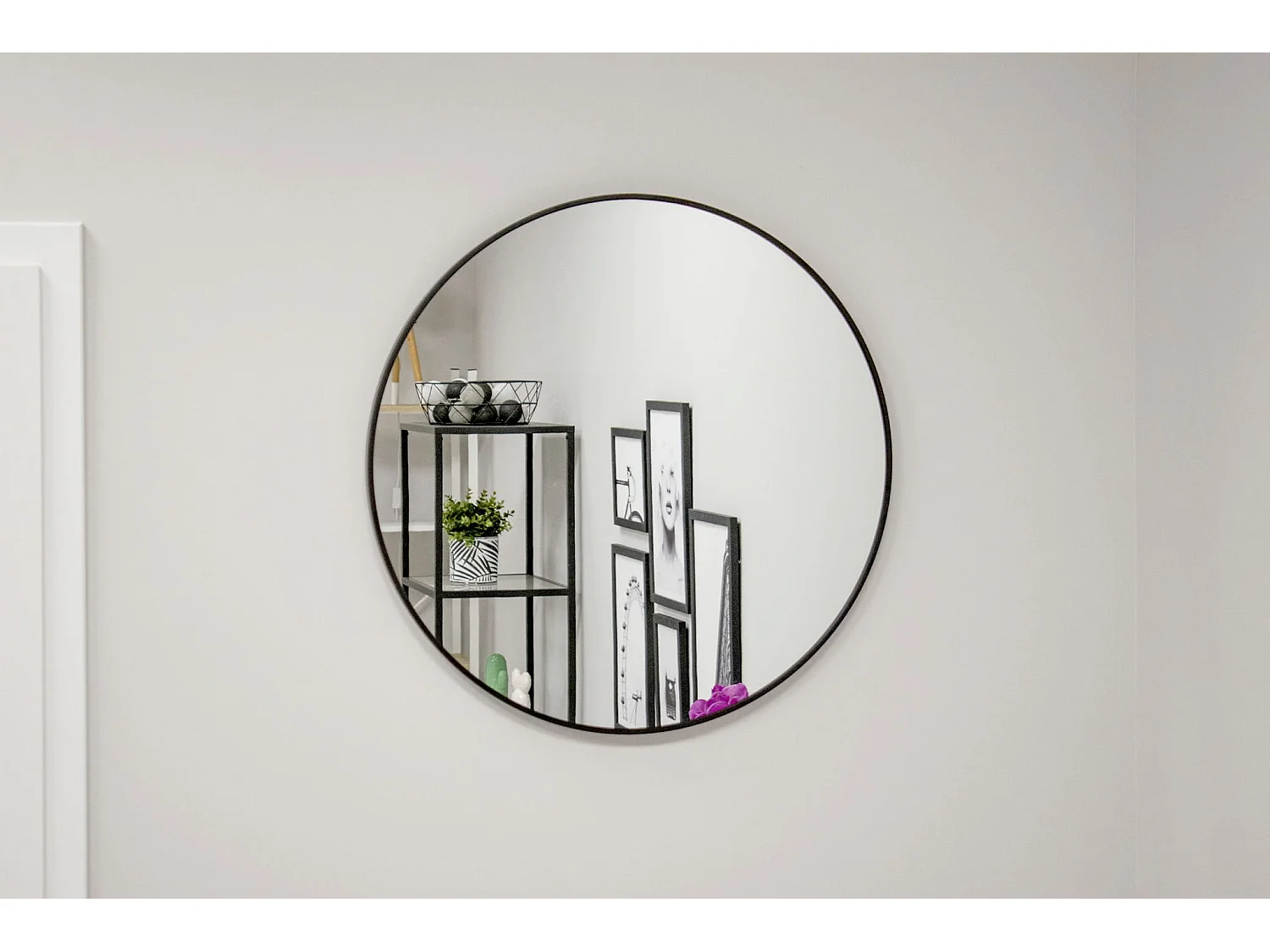 Valora 70CM SPIEGEL Rond Zwart Metalen Frame Scandinavische Stijl