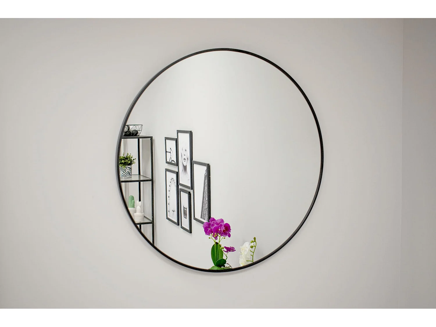 Valora 70CM SPIEGEL Rond Zwart Metalen Frame Scandinavische Stijl