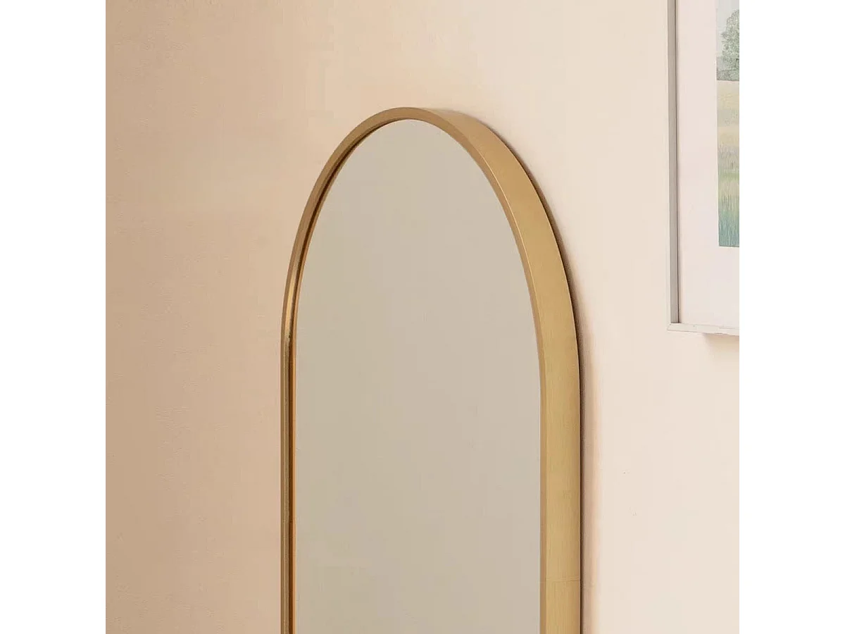 Miroir ovale Valora 80x40cm, cadre doré, style loft