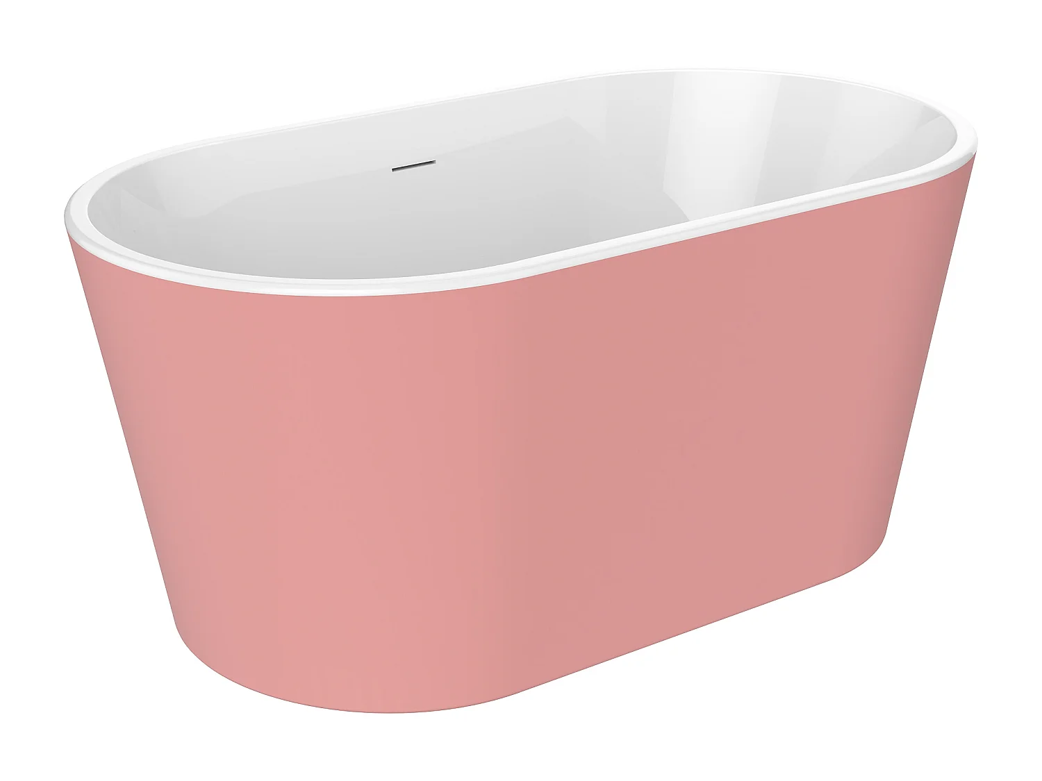 Baignoire îlot ovale - L130 x H58 x P71 cm - Rose mat - Acrylique - 180 L - APOGON