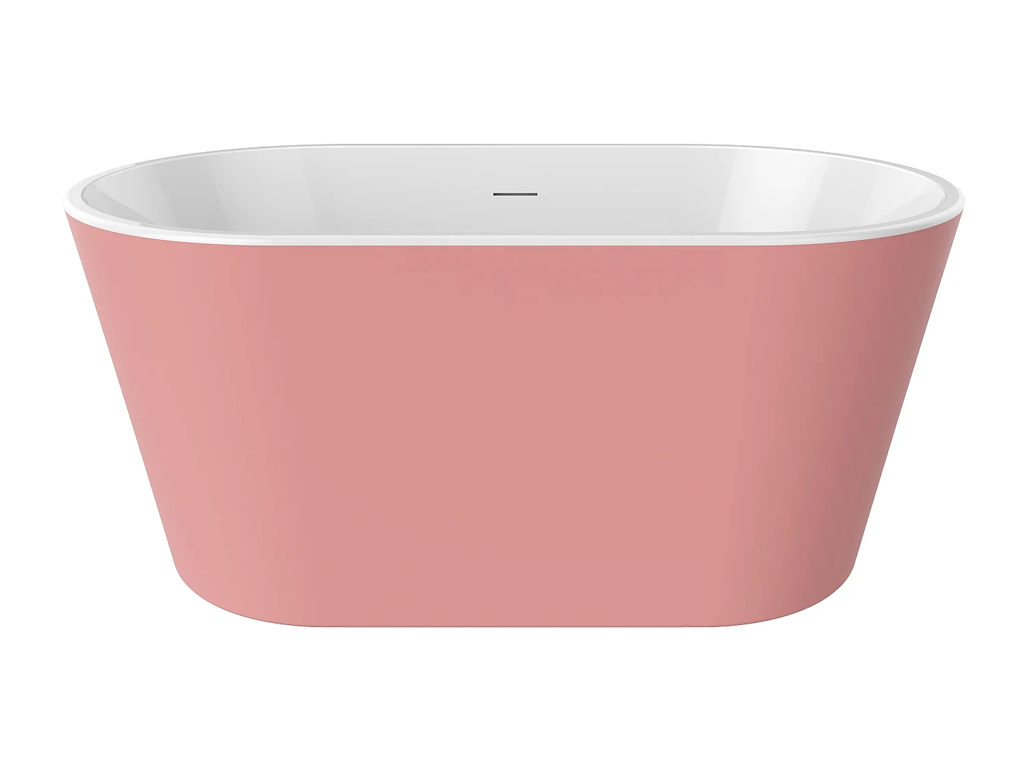 Baignoire îlot ovale - L130 x H58 x P71 cm - Rose mat - Acrylique - 180 L - APOGON